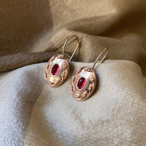 Gold filled, antique cuff link earrings